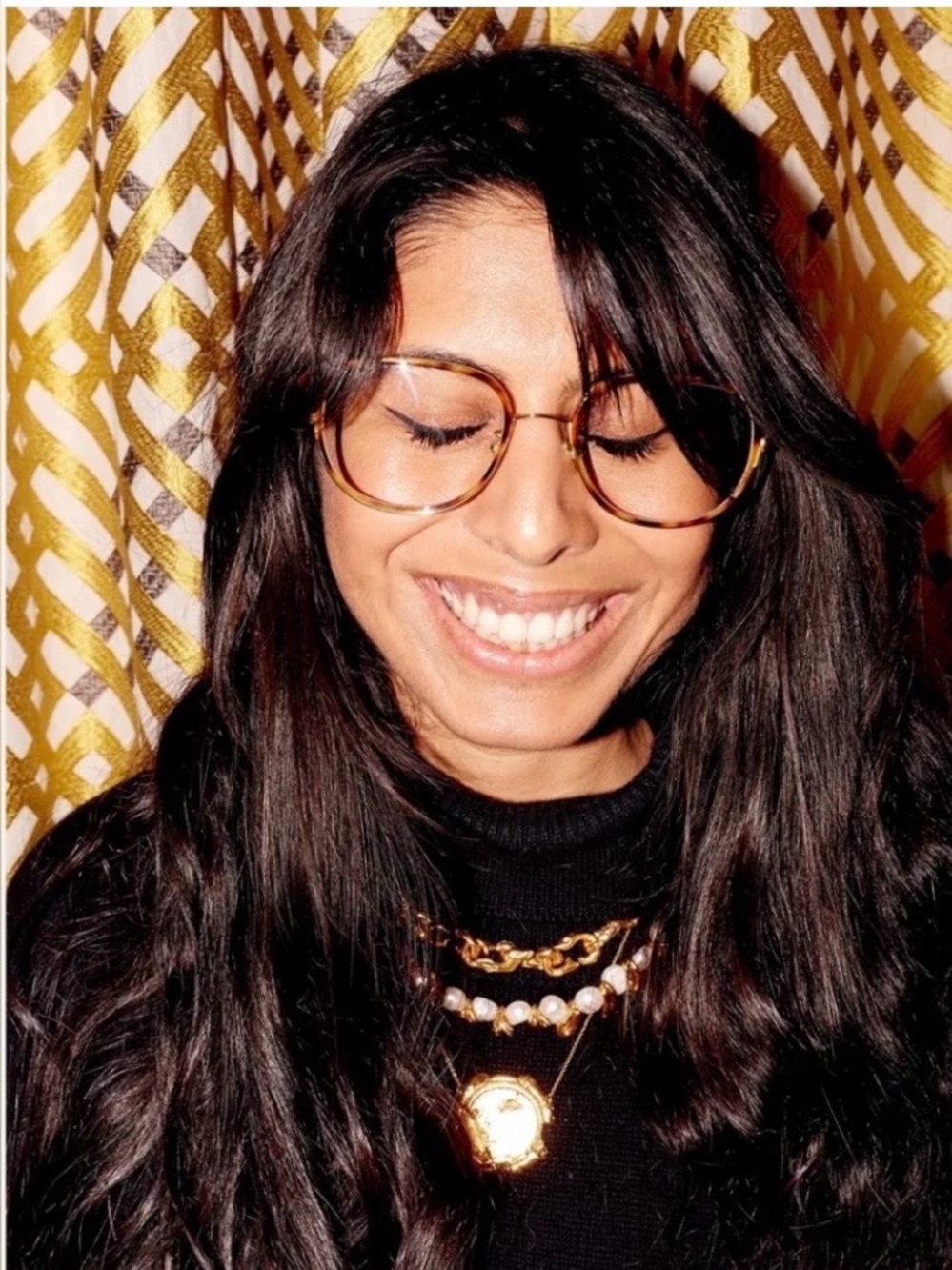 Linda Farrow LFL814 Yanis Tortoise Yellow Gold Optical Glasses Frames NWOT